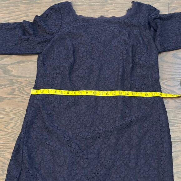 Adrianna Papell Evening Navy Lace Shift Cocktail Dress Plus Size 14W - Picture 10 of 13